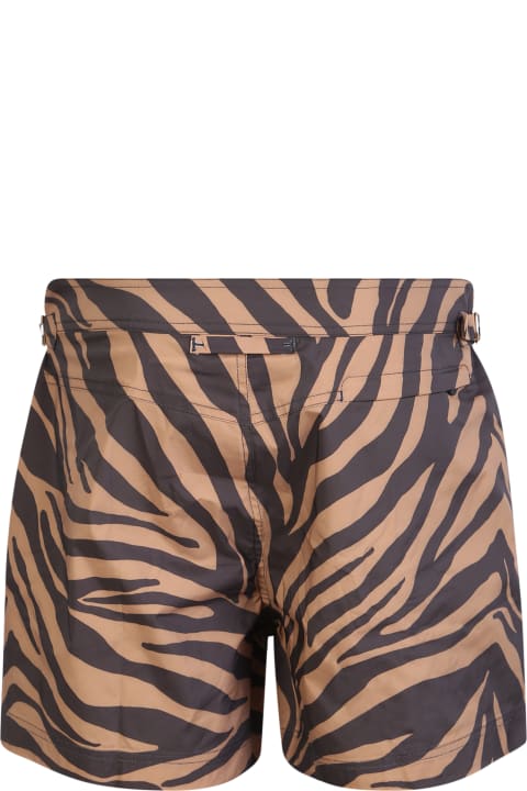 メンズ Tom Fordのウェア Tom Ford Zebra Print Swim Shorts