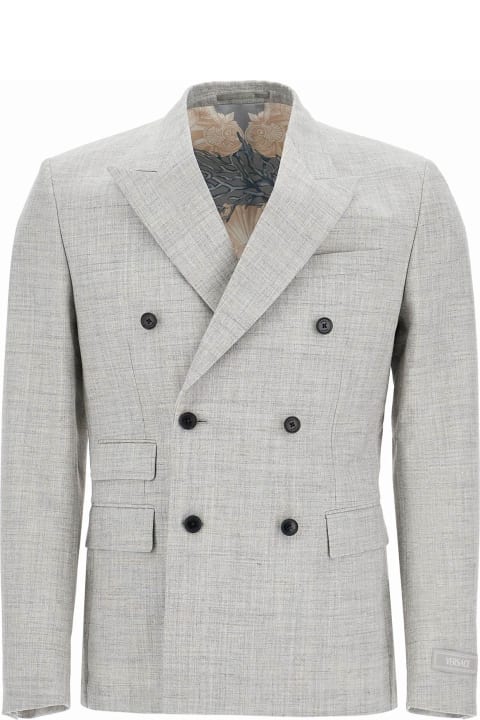 Fashion for Women Versace Double-breasted Wool Blend Blazer