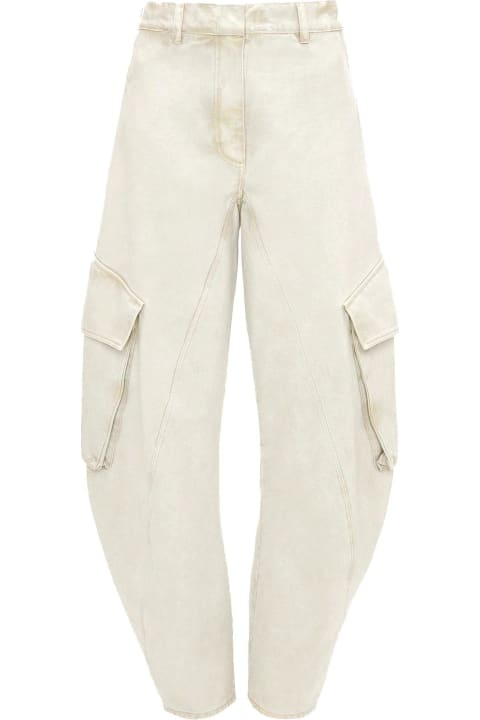 J.W. Anderson for Women J.W. Anderson Cream White Twisted Cargo Jeans