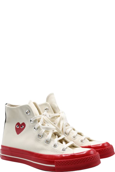 Comme des Garçons Play Sneakers for Women Comme des Garçons Play Red Sole Chuck 70 In White