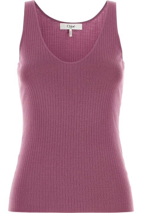 Chloé Topwear for Women Chloé Light Purple Wool Tank Top