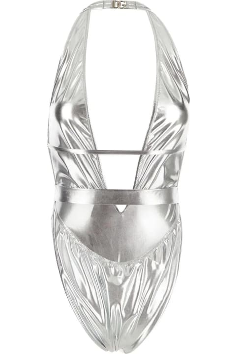 Swimwear for Women Dolce & Gabbana Metallic Logo Swimsuit