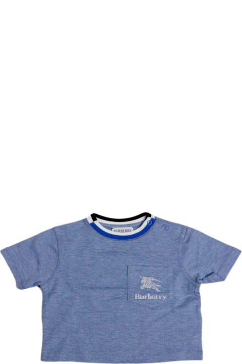 Fashion for Baby Boys Burberry Short-sleeved Crew-neck T-shirt In Cotton With Logo Pocket On The Chest