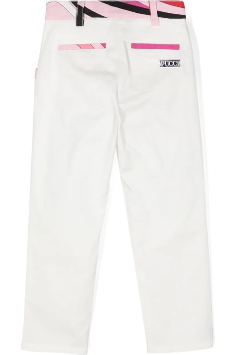 Pucci for Kids Pucci Ivory Straight Leg Trousers With Marble Print