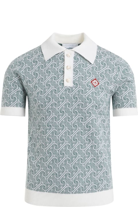 Casablanca Topwear for Men Casablanca Column Jacquard Monogram Polo Shirt