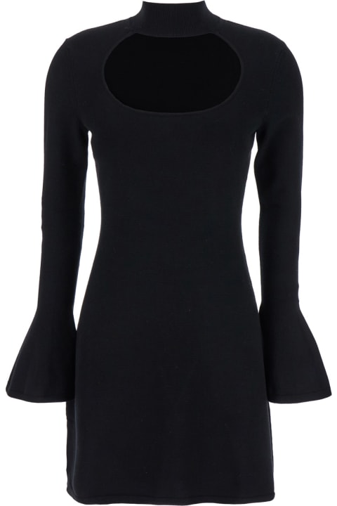 Federica Tosi Dresses for Women Federica Tosi Black Mini Dress With High Neck And Cut-out Detail On Viscose Blend Woman