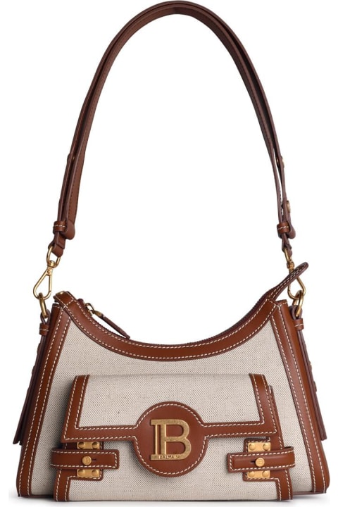 Homeware Balmain 'hobo B-buzz' Cream Cotton Blend Bag