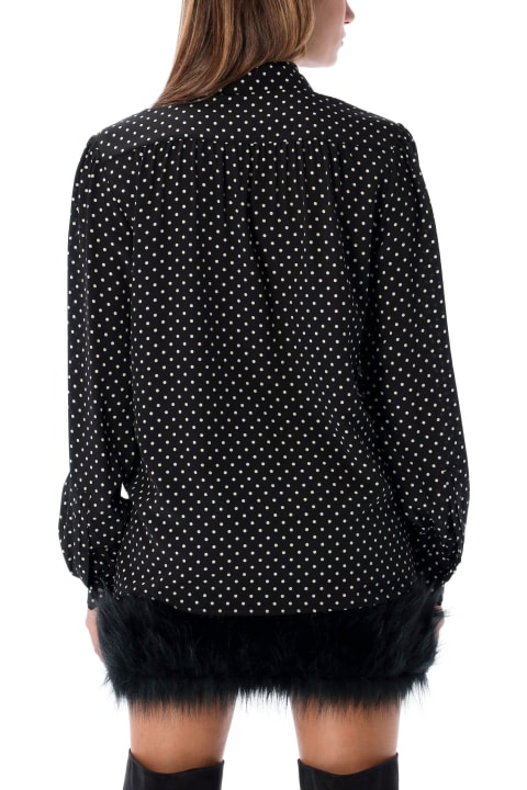 Saint Laurent Clothing for Women Saint Laurent Bow Detailed Long-sleeved Shirt