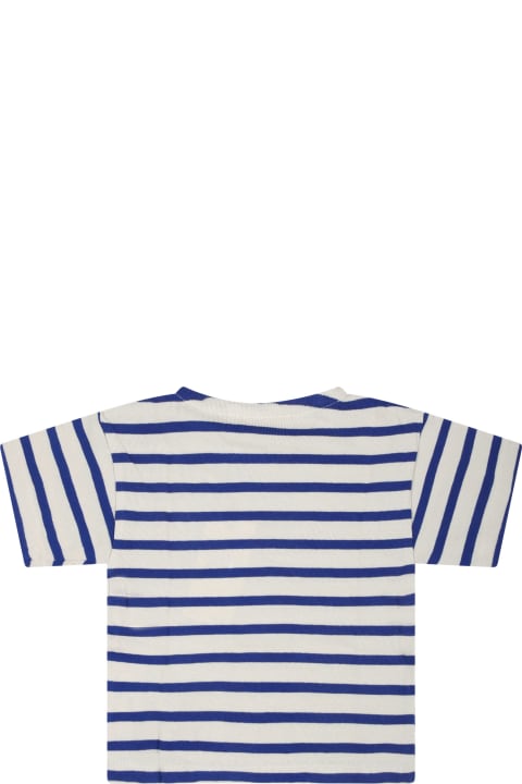 ベビーガールズ MoloのTシャツ＆ポロシャツ Molo Blue T-shirt For Baby Kids With Smiley