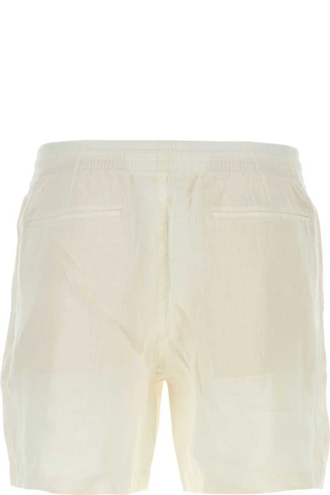 Pants for Men Polo Ralph Lauren White Linen Bermuda Shorts
