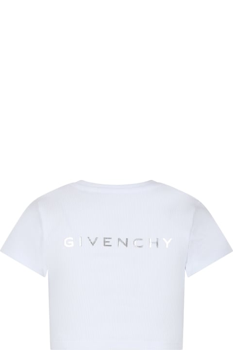 ガールズ GivenchyのTシャツ＆ポロシャツ Givenchy White T-shirt For Girl With 4g Motif