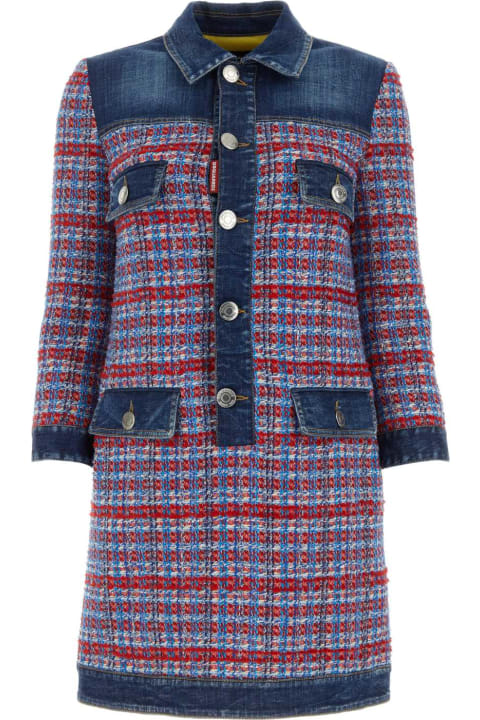 Dsquared2 Coats & Jackets for Women Dsquared2 Bouclã© And Denim Vintage Louisiana Dress