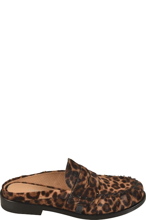 Premiata Flat Shoes for Women Premiata Fringe Leopard Print Mules