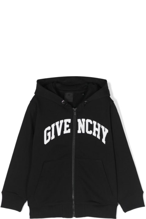 ウィメンズ Givenchyのニットウェア＆スウェットシャツ Givenchy Black Hoodie With Contrasting Logo Lettering In Cotton Blend Boy