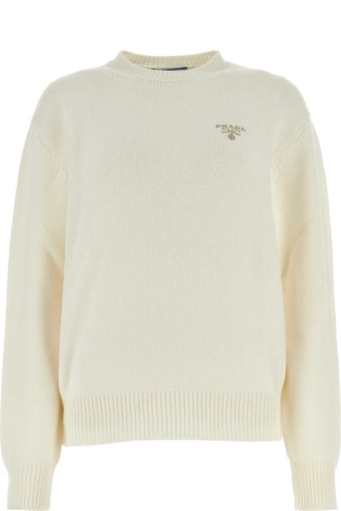 Clothing for Women Prada Ivory Cashmere Sweater