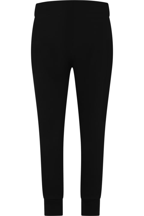 Bottoms for Boys Dsquared2 Casual Black Trousers For Boy With Logo