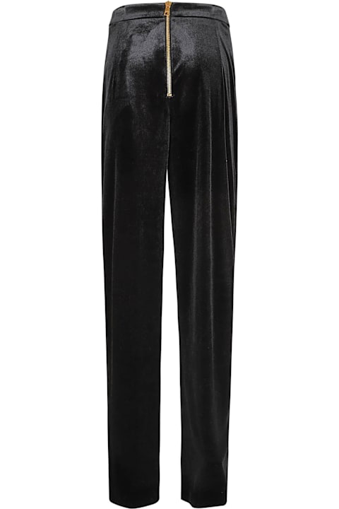 Balmain Pants & Shorts for Women Balmain Hw Pleated Loose Velvet Pants