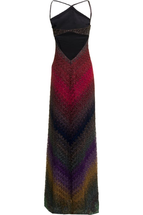 Multicolor Long Dress In Knitted Lurex Missoni Woman