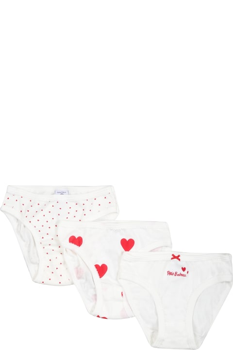 Underwear for Girls Petit Bateau White Set For Girl