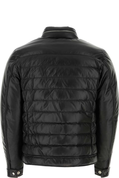 Moorer Coats & Jackets for Men Moorer Black Leather Gilles Down Jacket