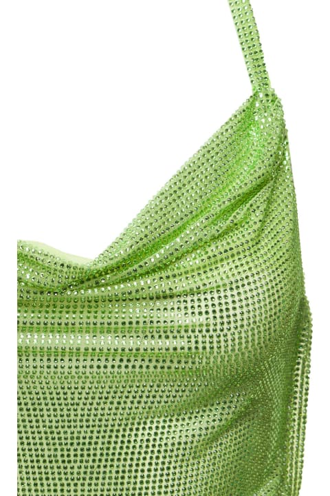 Fashion for Women Giuseppe di Morabito Green Halterneck Top With Crystals Open Back Polyamide Woman