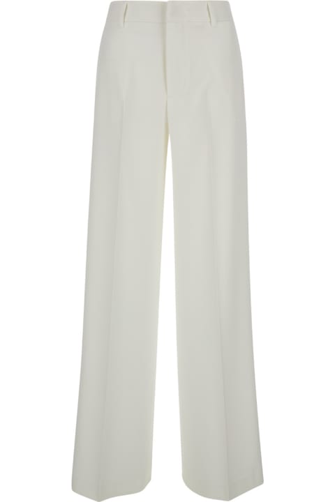 PT01 Clothing for Women PT01 Tailored 'lorenza' High Waisted White Trousers In Technical Fabric Woman