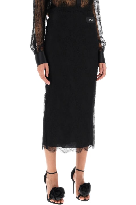 Dolce & Gabbana Skirts for Women Dolce & Gabbana Chantilly Lace Midi Skirt