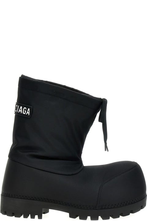 ウィメンズ Balenciagaのブーツ Balenciaga Black Nylon Alaska Ankle Boots