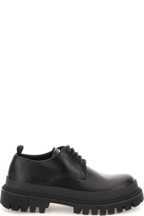 Leather Lace-up Shoes With Lug Sole