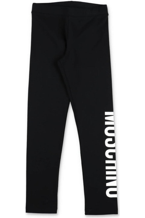 Moschino Kids Moschino High-waist Logo-printed Slim-cut Leggings