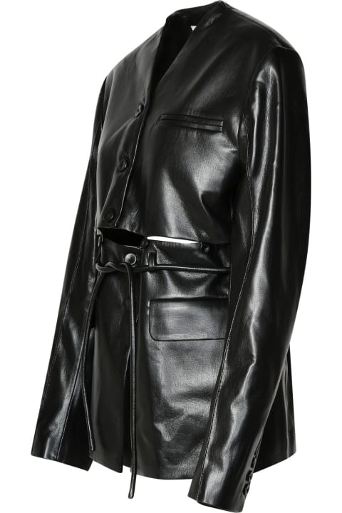 Nanushka Coats & Jackets for Women Nanushka 'maida' Black Okobor Alt-leather Blazer