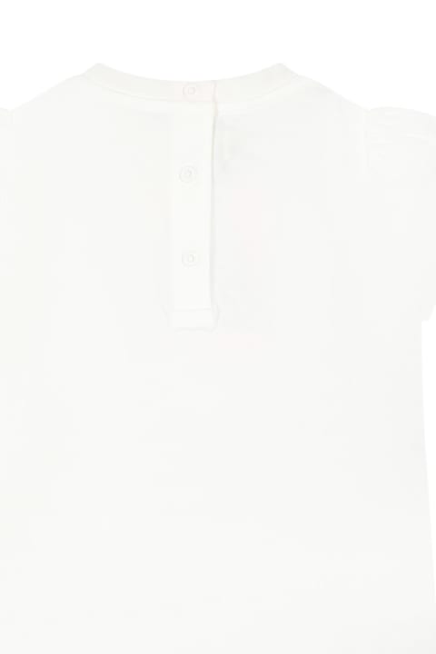 ウィメンズ FendiのTシャツ＆ポロシャツ Fendi White T-shirt For Baby Girl With Iconic Ff
