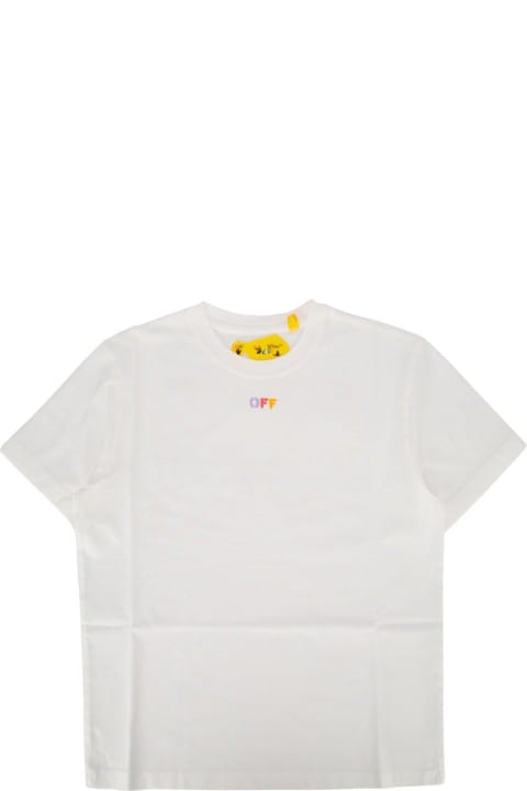 Topwear for Girls Off-White Logo Printed Crewneck T-shirt