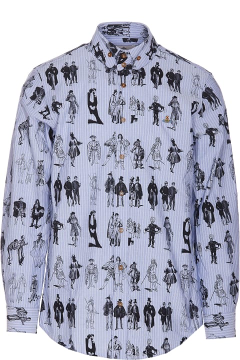 メンズ Vivienne Westwoodのシャツ Vivienne Westwood 2 Button Krall Evolution Of Men Print Shirt