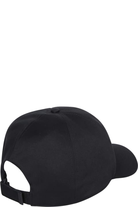 Hats for Women Moncler Grenoble Black Baseball Hat With Embossed Logo