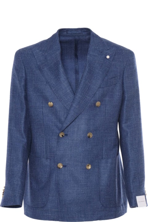 Luigi Bianchi Mantova Coats & Jackets for Men Luigi Bianchi Mantova Blue Double-breasted Blaze