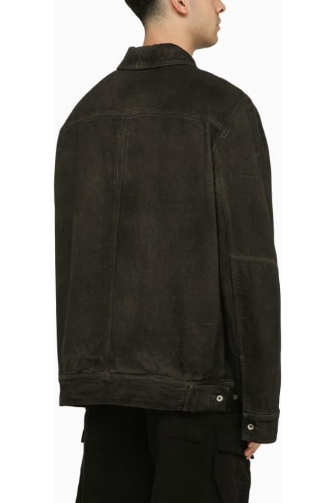 Coats & Jackets for Men Rick Owens Black Washed-effect Denim Jacket