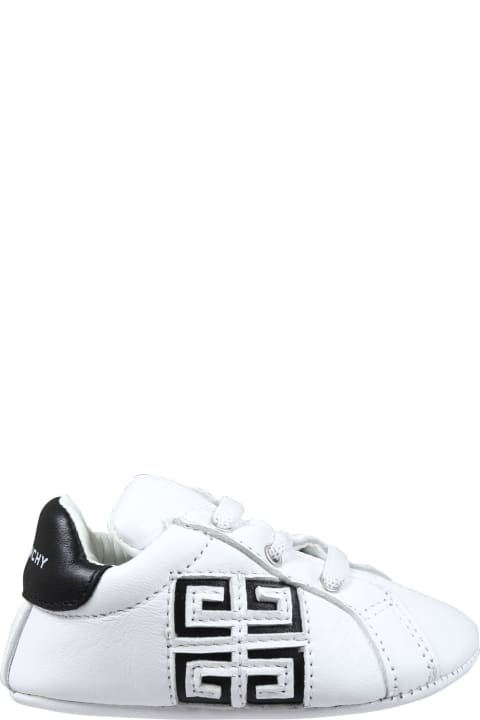 Givenchy Sale for Kids Givenchy White Low Sneakers For Baby Kids With Logo