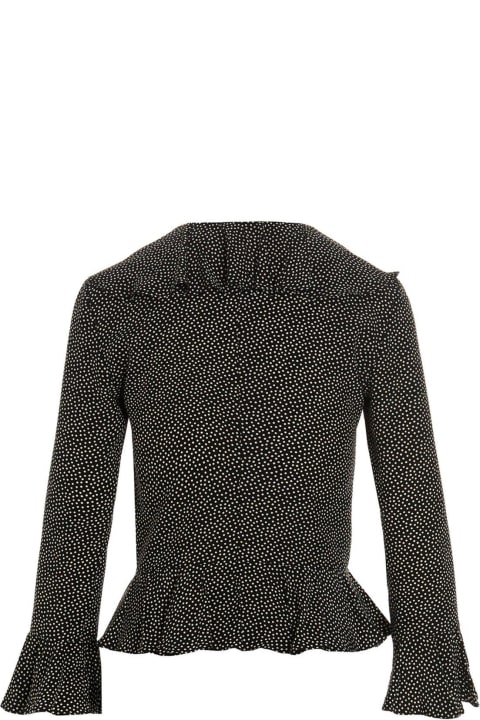 Sweaters for Women Saint Laurent Ruffle-trim Long-sleeved Blouse