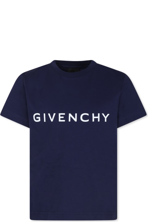 Givenchy T-Shirts & Polo Shirts for Women Givenchy Bleu T-shirt For Kids With Logo