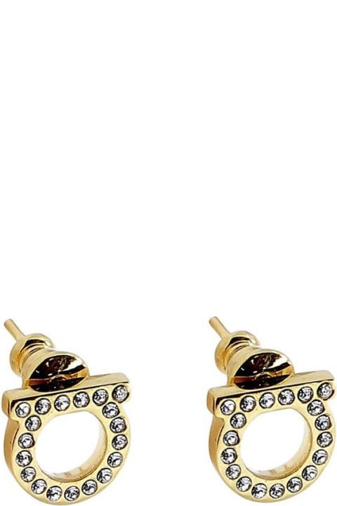 Earrings for Women Ferragamo Small Gancio Crystals Earrings