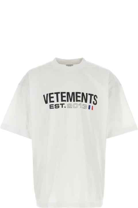 VETEMENTS Topwear for Men VETEMENTS White Cotton Oversize T-shirt
