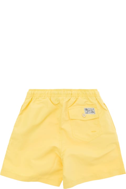 Polo Ralph Lauren Swimwear for Boys Polo Ralph Lauren Yellow Swimsuit With Drawstring In Techno Fabric Boy