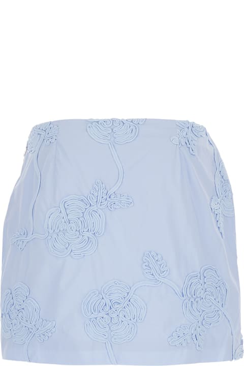 Homeware Rotate by Birger Christensen Mini Skirt With Low Waist And All-over Floral Motif In Cotton
