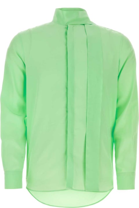 Valentino Garavani for Men Valentino Garavani Fluo Green Silk Shirt