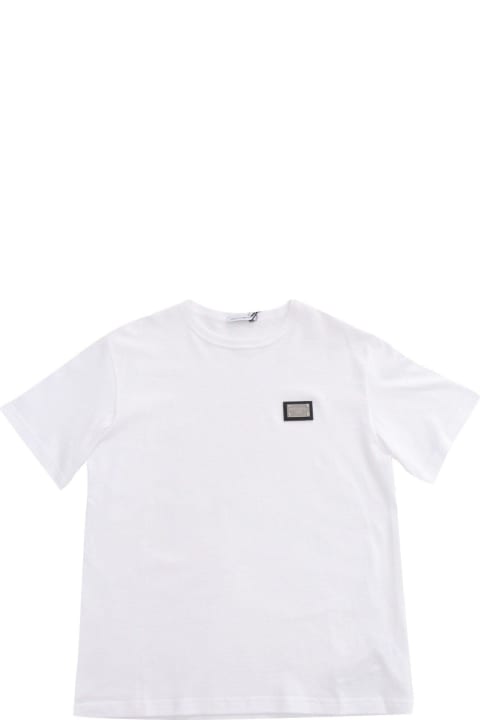 T-Shirts & Polo Shirts for Girls Dolce & Gabbana Logo Patch Crewneck T-shirt