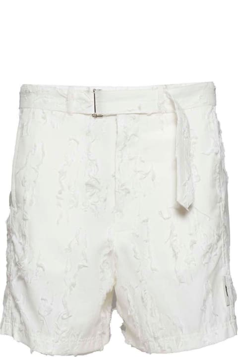 MSGM Pants for Women MSGM Mid-rise Distressed Belted Shorts