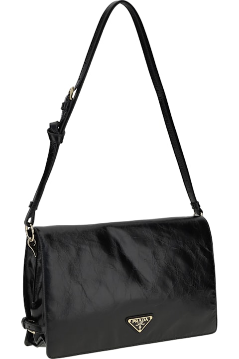 Shoulder Bags for Women Prada Crinkled Leather Shoulder Bag