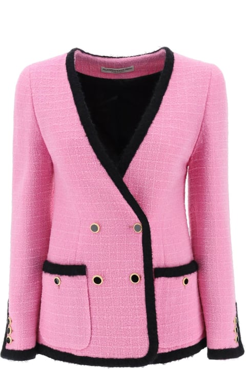 Alessandra Rich Coats & Jackets for Women Alessandra Rich Double-breasted Boucle Tweed Jacket