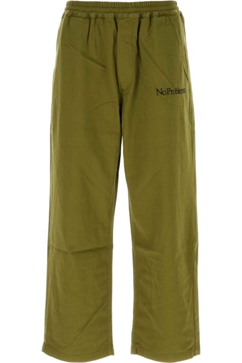 Aries Clothing for Men Aries Olive Green Cotton Mini Problemo Pant